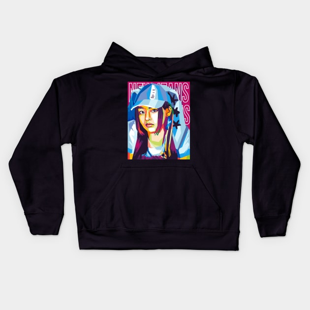 minji new jeans Kids Hoodie by cool pop art house